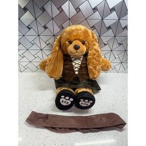 Build a Bear Barkley Dog w Claire Outlander Outfit & Glitter Black Shoes w tags